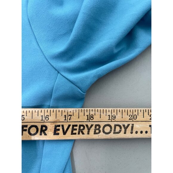 J Jill Ponte Tie Waist 3/4 Sleeve Top Womens Small Teal Blue Viscose Blend Chic - Picture 6 of 10